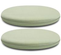 Coussin de chaise rond en mousse à mémoire de forme antidérapant avec housse amovible pour chaises de cuisine, bistrot et bureau Vert clair 35/40/45 cm