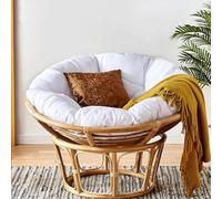 Coussin de Chaise Rond, imperméable et rembourré, Coussin de siège pour hamac, Coussin de Chaise à Bascule pour Chaise Suspendue, canapé de Jardin Pliable, Amovible et zippé (Blanc, 150 cm/5
