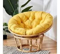 Coussin de Chaise Rond, imperméable et rembourré, Coussin de siège pour hamac, Coussin de Chaise à Bascule pour Chaise Suspendue, canapé de Jardin Pliable, Amovible et zippé (Jaune, 160 cm/6