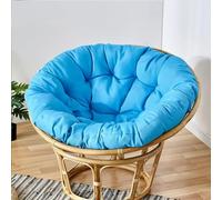Coussin de Chaise Rond, imperméable et rembourré, Coussin de siège pour hamac, Coussin de Chaise à Bascule pour Chaise Suspendue, canapé de Jardin Pliable, Amovible et zippé (Bleu lac, 140 c