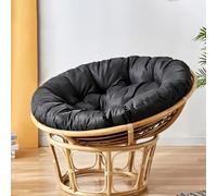 Coussin de Chaise Rond, imperméable et rembourré, Coussin de siège pour hamac, Coussin de Chaise à Bascule pour Chaise Suspendue, canapé de Jardin Pliable, Amovible et zippé (Noir, 90 cm/35