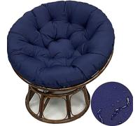 Coussin de chaise rond multifonctionnel à suspendre 120 x 120 cm, doux pour intérieur/extérieur, balançoire en rotin, idéal pour jardin, salon, méditation, bleu