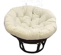 Coussin de chaise rond multifonctionnel à suspendre pour extérieur/intérieur - 100 x 100 cm - Coussin doux pour balancelle en polyrotin/rotin, parfait pour le salon et la méditation - Blanc cassé