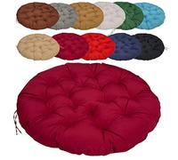 Coussin de Chaise Rond rembourré 60cm/23.62in, Coussin balancelle, Épaissir Antidérapant Facile à Nettoyer, pour Jardin, Salle à Manger, Chaise de Bureau - Bordeaux