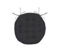 Coussin de chaise ronde réversible en coton anthracite et gris - 38 cm