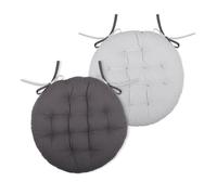 Coussin de chaise ronde réversible Gris Perle