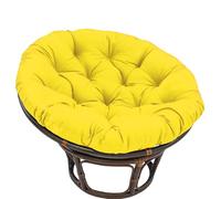 Coussin de chaise suspendue d'extérieur rond de 10 cm d'épaisseur - Coussin de chaise en rotin - Jaune - 160 cm - Parfait pour hamacs et balançoires