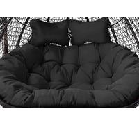 Coussin de chaise suspendue en forme d'œuf double avec 2 appuie-tête, coussin de remplacement imperméable pour hamac à bascule de jardin, 2 places, pour chaise suspendue en osier, 150x110 cm (A)
