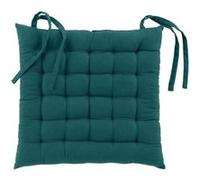 Douceur d'Intérieur, Assise Matelassée (38 x 38 cm) Twily Emeraude, Coton/Polyester Recyclé