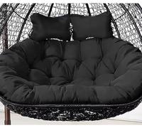 Coussin de Chaise œUf 2 Places, Coussin de Remplacement Amovible pour Balancelle avec Oreiller RéGlable, Coussins de Chaise Suspendus ImperméAbles(F,150 * 110cm/59 * 43in)