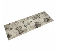 vidaXL Tapis de cuisine lavable imprimé café gris 60x180 cm velours