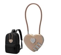 Coussin de coeur combinée - Lock d'amour en zinc avec paramètres de mot de passe uniques, mini-sécurité | Protection de sécurité romantique pour les sacs à dos