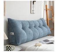 Coussin de coin avec appui-tête pour la lecture, bleu, 80 x 50 x 20 cm, parfait pour canapé, lit, chaise, coussin de soutien lombaire pour un confort et une relaxation ultimes