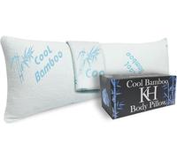 Coussin de corps en rayonne de bambou rafraîchissant, mousse à mémoire de forme ajustable, pour dormeur latéral, 1 housse supplémentaire, housse lavable et respirante avec fermeture éclair