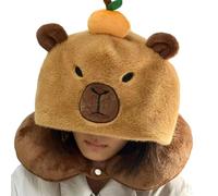 Coussin de Cou en Forme de U avec Capuche Capybara - Coussin de Voyage en Peluche Doux pour Adultes et | Parfait pour Les Avions, Les Voitures, Les Bus et l'utilisation au Bureau | Coussin de