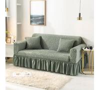 Coussin de Coussin Protecteur de Canapé Lavable Non Glisser avec Sangle Élastique, Couvercles Extensible Canapé de Coussin Universel pour Le Salon Green 2 seaters