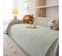 Coussin de couverture en chenille adapté pour l'automne, l'hiver et toutes les saisons, housse de canapé, couverture lavable 2/4 avec pompons, conviviale pour les animaux, installation fa B 180*340cm