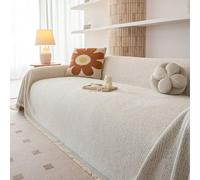 Coussin de couverture en chenille adapté pour l'automne, l'hiver et toutes les saisons, housse de canapé, couverture lavable 2/4 avec pompons, conviviale pour les animaux, installation fa E 180*260cm