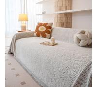 Coussin de couverture en chenille adapté pour l'automne, l'hiver et toutes les saisons, housse de canapé, couverture lavable 2/4 avec pompons, conviviale pour les animaux, installation fa C 180*460cm