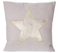 Coussin de décoration, étoile, coussin avec bourrage, aspect brillant, 45x45cm Marron G