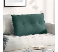 Coussin de dos - VIDAXL - 80 x 50 cm - Velours côtelé - Vert foncé - Déhoussable