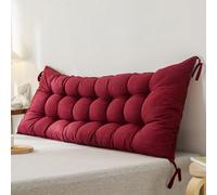 Coussin de Dossier,Coussin de Dossier de Lit Coussin de Lecture pour Canapé,Oreiller de Lecture TêTe de Lit,Coussin Lombaire,Coussin de Lecture,pour Chambre Lit Jour Tatami (Rouge,200*50cm)