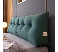 Coussin de dossier en chenille pour lit et canapé - 120 cm - Long coussin cale - Lavable - Coussin de soutien du dos, grand coussin de lecture - Coussin polyvalent pour assise ou mur - Vert foncé