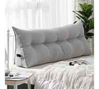 Coussin de dossier pour lit et canapé, coussin de lecture, coussin mural triangulaire pour tête de lit, coussin mural pour un confort ultime (150 x 50 x 20 cm)