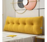 Coussin De Dossier Triangulaire De Style Nordique, Grand Compensé Coussin De Lecture Pour TêTe De Lit, Coussin De Soutien Lombaire, Traversin De Positionnement Avec Housse Lavable(60x50x20cm,Yellow)