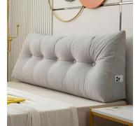 Coussin De Dossier Triangulaire De Style Nordique, Grand Compensé Coussin De Lecture Pour TêTe De Lit, Coussin De Soutien Lombaire, Traversin De Positionnement Avec Housse Lavable(150x50x20cm,Gray)