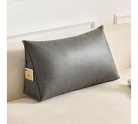 Coussin de dossier triangulaire pour canapé d'extérieur - Imperméable - En cuir synthétique - Grand support de taille - Housse amovible