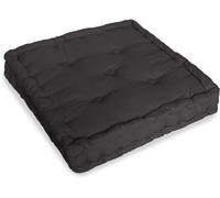 Coussin de fauteuil 100 % coton, grand carré, épais, solide, idéal pour la maison, le bureau, le jardin, la grossesse, la maternité, les personnes âgées, la post-chirurgie (noir)