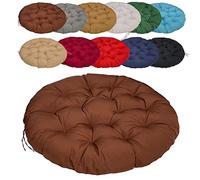 Coussin de Fauteuil Rond 160cm/62.99in, Rond Balançoire Coussin à Dossier, Épaissir Antidérapant Facile à Nettoyer, pour Jardin Patio Hanging Hammock - Marron foncé