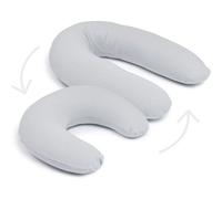 doomoo Coussin de Grossesse & d'Allaitement 2 en 1 Twisty - Ultra Confort - Remplissage Microbilles ultra-fines, Gris