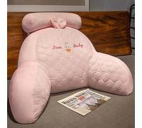 Coussin de grossesse en latex de soie glacée Dessin animé Animal Extra Large Coussin câlin Regarder la télévision Coussin de soutien lombaire Coussin de détente pour adultes(Size:70*50cm,Color:rose)
