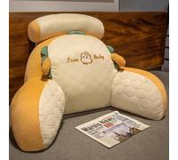 Coussin de grossesse en latex de soie glacée Dessin animé Animal Extra Large Coussin câlin Regarder la télévision Coussin de soutien lombaire Coussin de détente pour adultes(Size:60*40cm,Color:jaune)
