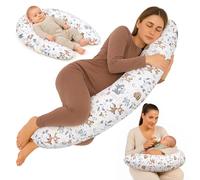 Coussin de grossesse et allaitement 190 cm - coussin maternité et corps oreiller de grossesse Soutien pour dormir sur le côté et allaiter Parfait pour femme enceinte oreillers en forme de C Oeko-Tex