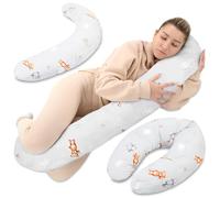 Coussin de grossesse et allaitement 190 cm - coussin maternité et corps oreiller de grossesse Soutien pour dormir sur le côté et allaiter Parfait pour femme enceinte oreillers en forme de C Oeko-Tex
