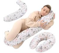 Coussin de grossesse et allaitement 190 cm - coussin maternité et corps oreiller de grossesse Soutien pour dormir sur le côté et allaiter Parfait pour femme enceinte oreillers en forme de C Oeko-Tex