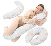 Coussin de grossesse et allaitement 190 cm - coussin maternité et corps oreiller de grossesse Soutien pour dormir sur le côté et allaiter Parfait pour femme enceinte oreillers en forme de C Oeko-Tex