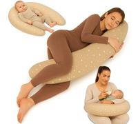 Coussin de grossesse et allaitement 190 cm - coussin maternité et corps oreiller de grossesse Soutien pour dormir sur le côté et allaiter Parfait pour femme enceinte oreillers en forme de C Oeko-Tex