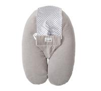 Tinéo Coussin grossesse et allaitement Multirelax Éponge - Déhoussable - 78x44cm Gris