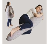 Coussin de grossesse et d'allaitement en c, housse biologique kapok gris