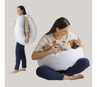 Coussin de grossesse et d'allaitement en c, housse organique fibres pes blanc