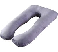Coussin de grossesse intégral, Coussin d'allaitement U Shape avec une taie d'oreiller lavable, Gris