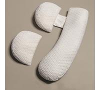 Coussin de Grossesse pour Dormir, Coussin d'Allaitement, Coton Oreiller de Grossesse de Soutien du Corps pour Maintenir Votre Dos, Ventre, Coussin de maternité avec Housse Amovible(Blanc & Grand)