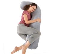 Coussin de Grossesse pour Dormir, Oreiller de Grossesse pour Femme Enceinte en Forme de J Support Coussin d'allaitement et Coussin de Maternité avec Housse Lavable et Remplable, Velours Gris Foncé