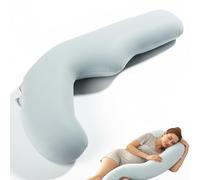 Coussin de Grossesse pour Dormir, Oreiller de Maternité et Corps pour Femme Enceinte en Forme de J, Coussin d'allaitement avec Housse Lavable, pour Dormir sur le Côté Soulage Dos Hanches Bassin