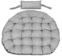 Coussin de jardin 120 cm pour chaise suspendue nid de cigogne imperméable gris