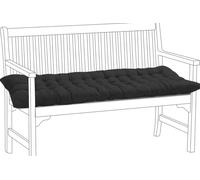 Coussin de Jardin épais en Coton pour Banc 2/3 Places Coussin rectangulaire d'extérieur pour Jardin/Maison/Chaise/balançoire/terrasse/canapé (160 x 55 cm Noir)